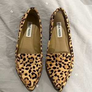 Steve Madden Leather Leopard Flat size 6.5